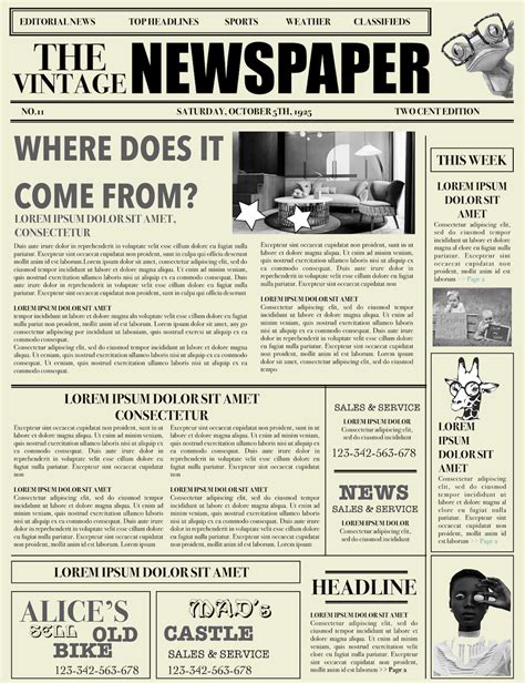 Free newspaper template
